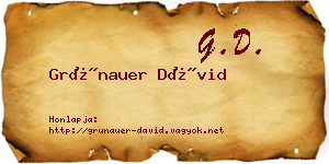 Grünauer Dávid névjegykártya